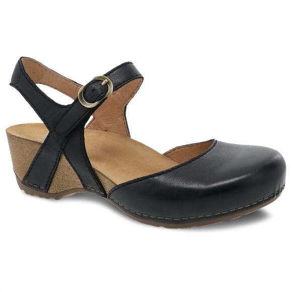 NEW DANSKO women's tiffani wedge sandals in black